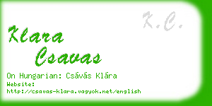 klara csavas business card