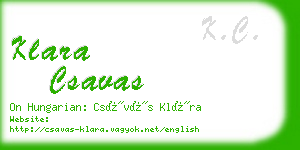 klara csavas business card